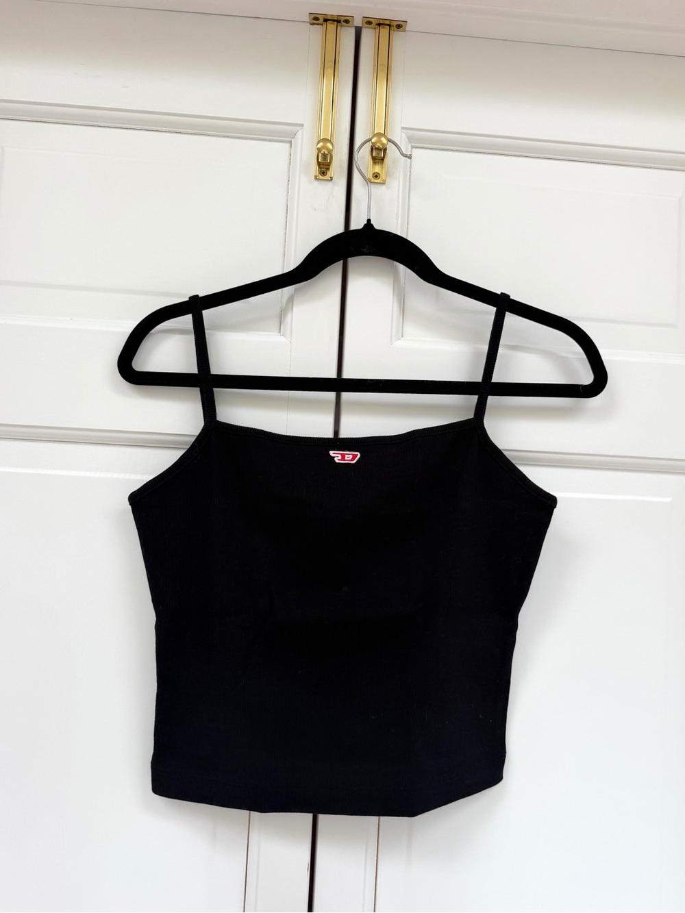 Diesel Black Ribbed Spaghetti Strap Camisole